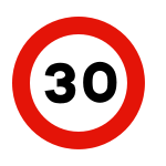 Señal de tráfico límite velocidad 30 